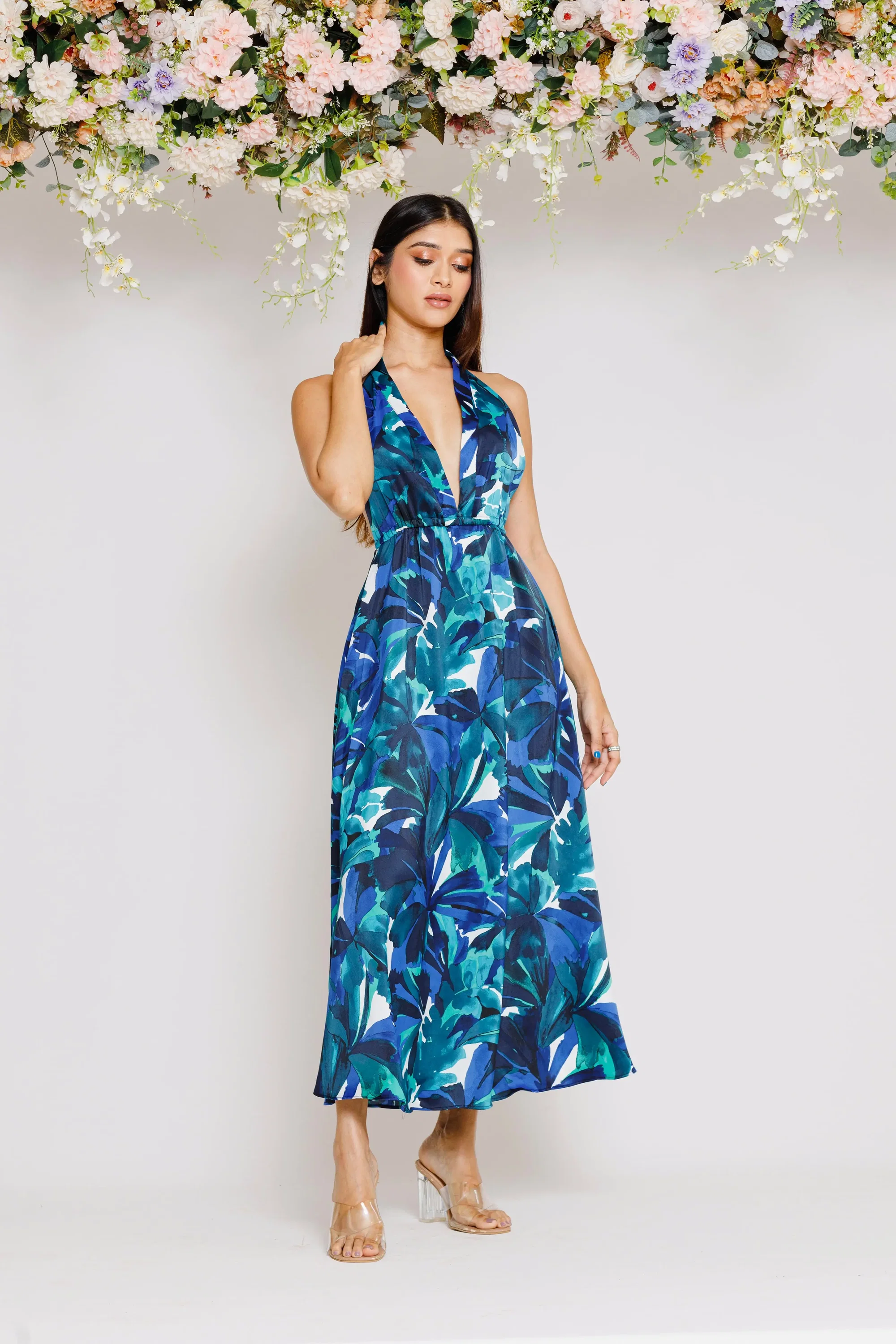 RAMONA HALTERNECK FLARED DRESS Alternate